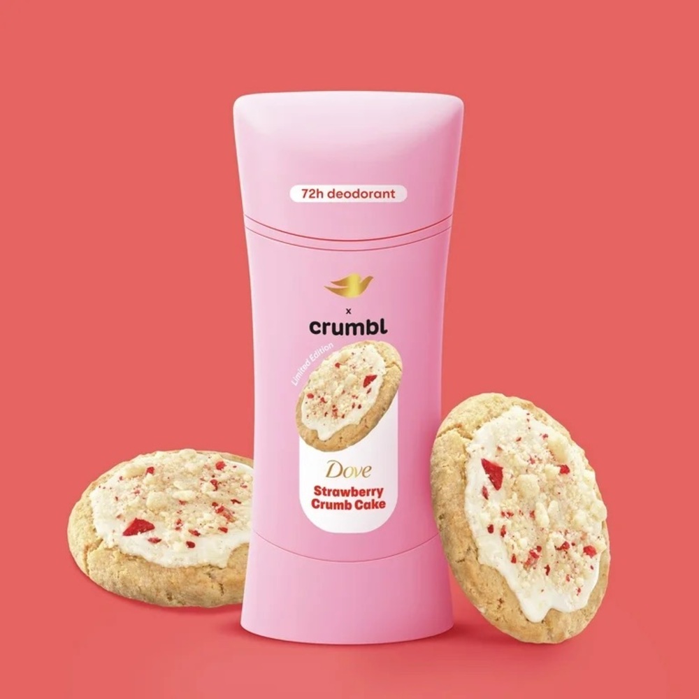 Dove x CRUMBL Cookie Strawberry Crumb Cake Aluminum Free Deodorant NEW Sold out